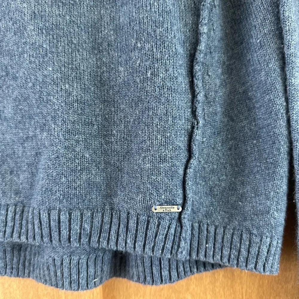 Abercrombie & Fitch Wool Blend Navy Pullover Crewneck Sweater size M - Picture 4 of 11